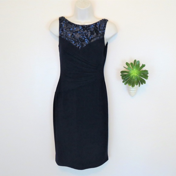 Ralph Lauren Dresses & Skirts - Form Fitting Navy Coctail Dress With Sequins 0P